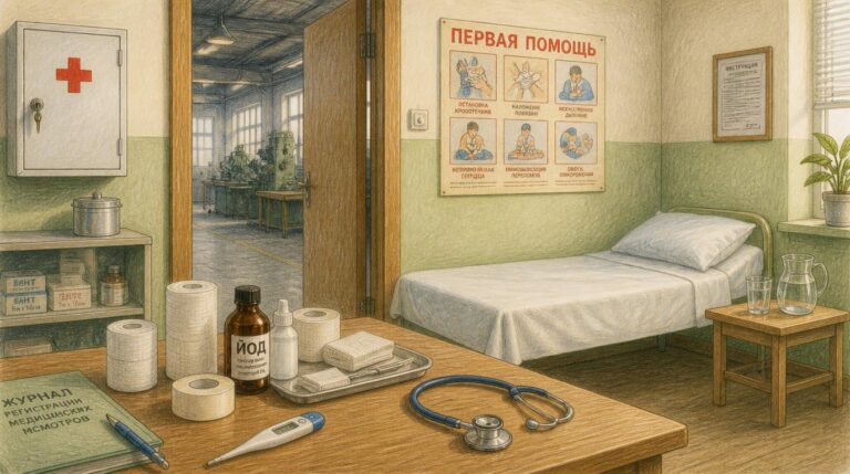 в организации должен быть оборудован медицинский пункт